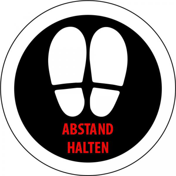 Fußbodenaufkleber RUND Abstand halten